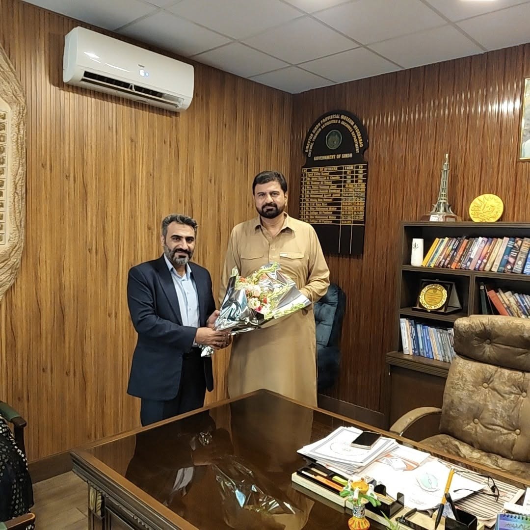 ایرانی ثقافتی مرکز حیدرآباد کے سربراہ کی سندھ میوزیم کے نئے ڈائریکٹر سے ملاقات